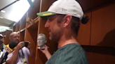 Someone sent Aaron Rodgers a bust of Nicolas Cage, so now it's on display in the Packers quarterback's locker