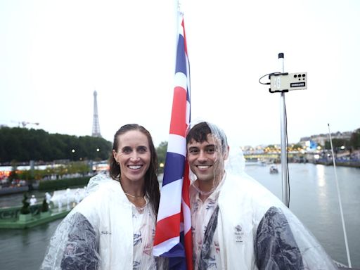 Olympics 2024 opening ceremony LIVE: Tom Daley and Helen Glover fly Team GB flag as heavy rain hits Paris