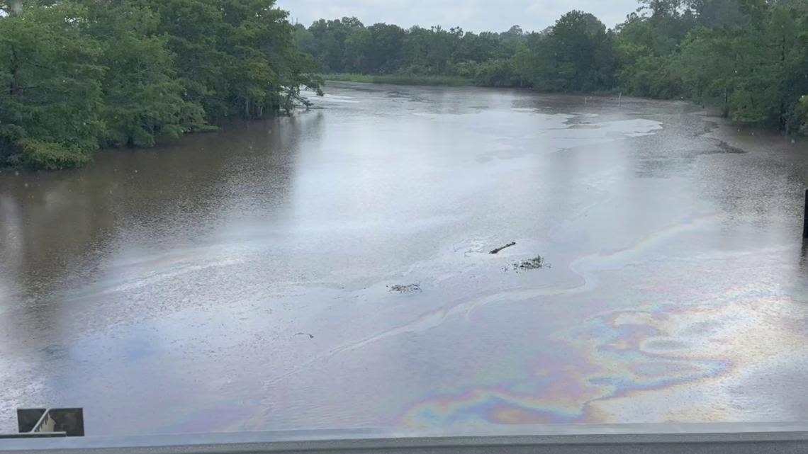 Crude oil spill reported near Cow Bayou Bridge in Orange County