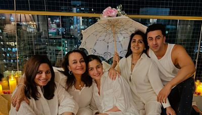 Alia Bhatt Debuts Ranbir Kapoor's Lord Ram Look on Mother's Day; Couple Poses With Neetu, Soni | Pic - News18