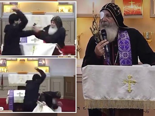 Sydney bishop who was stabbed during service returns to mass with fiery sermon: ‘Where is humanity?’