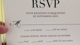 This Wedding RSVP Card Is Going Viral For A Menu Mistake