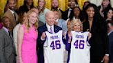 Biden celebrates LSU women's and UConn men's basketball teams at separate White House events