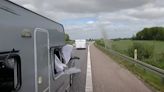 Watch terrifying moment caravan crashes into truck - but who's to blame?