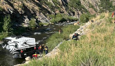 Large RV recovered from river of Big Thompson Canyon in Colorado