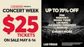 $25 tickets offered to dozens of Las Vegas shows during Live Nation’s ‘Concert Week’