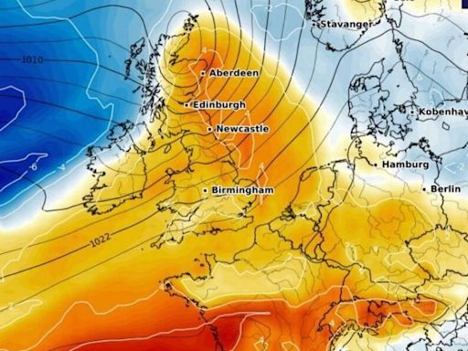 Weather forecast maps turn red as Saharan plume heads for Britain
