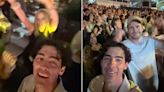 Joe Jonas, Kylie Minogue, Luke Evans, and friends attend Coldplay concert in Greece, fans call it a multiverse. Watch