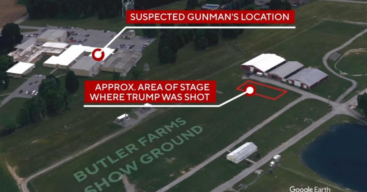 Maps show location of Trump, gunman, law enforcement snipers at Pennsylvania rally shooting