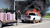 Watch: Missouri firefighters rush to extinguish truck fire