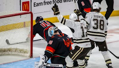 Calder Cup Finals: Firebirds can't match the energy inside Acrisure Arena in 3-2 loss to Bears