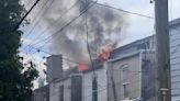 Flames shoot from Allentown rowhome