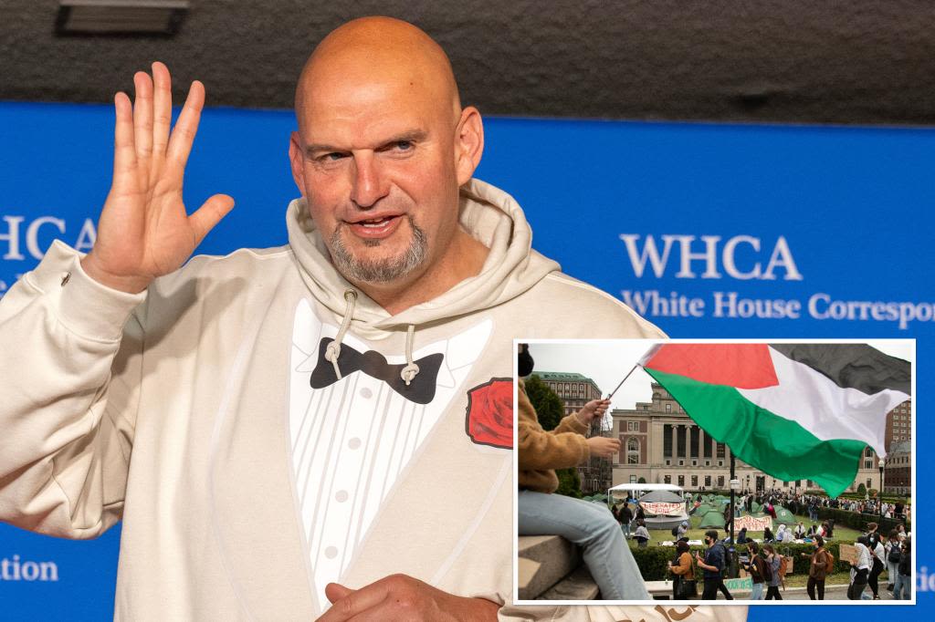 Fetterman not bothered by GOP support as he swipes at anti-Israel students and their ‘pup tent for Hamas’ protests