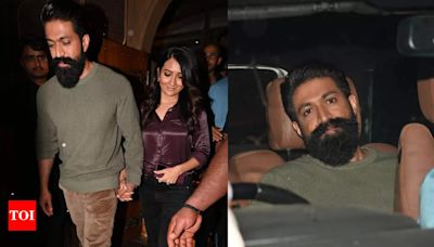 Yash holds wife Radhika Pandit's hand as they head out for a dinner date night in Mumbai - Pics Inside - Times of India