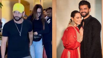 Sonakshi Sinha and Zaheer Iqbal Step Out for Dinner with Aditi Rao Hydari After Honeymoon | Watch - News18