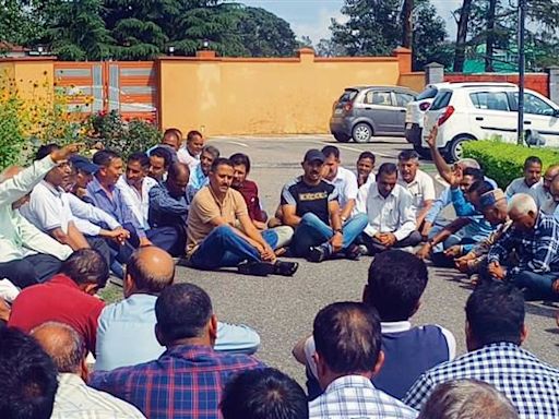 Palampur: Awaiting salaries, Himachal Pradesh Agriculture University employees hold dharna