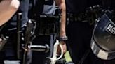 Police officers are depolyed near a pro-Palestinian protest encampment on the campus of the University of California, Los Angeles (UCLA) on May 1, 2024