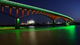 Williams Crossing pedestrian bridge comes alive with lighting