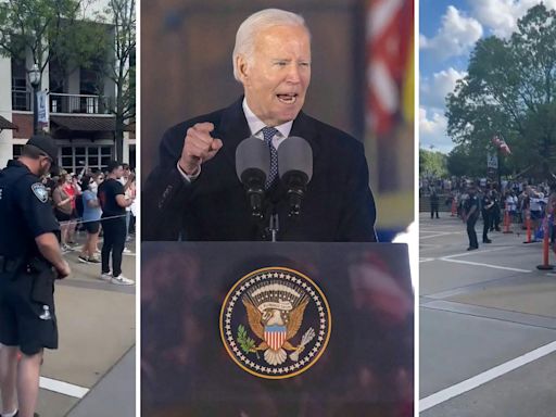 'Finally unity': Pro-Palestine student protesters and Trump supporters unite to chant 'F*** Joe Biden'