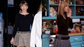 Taylor Swift Reminds Us of Rachel Green From ‘Friends’ in Plaid Skirt and Boots Outfit