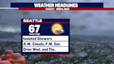 Cooler, slightly wetter weather Tuesday in Seattle