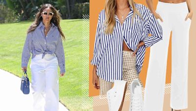 Jessica Alba Just Swayed Me to Revamp My Summer Wardrobe with Striped Button-Downs and Roomy Pants