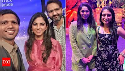 Ambani ladies dazzle: Isha Ambani and Radhika Merchant stun at Nita Ambani's felicitation for Olympic athletes - Times of India