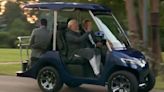 Vladimir Putin and Indian PM Narendra Modi ride in golf cart during tour of president’s residence