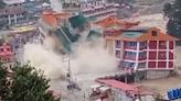 Pakistan flooding: Dramatic moment hotel crumbles into river