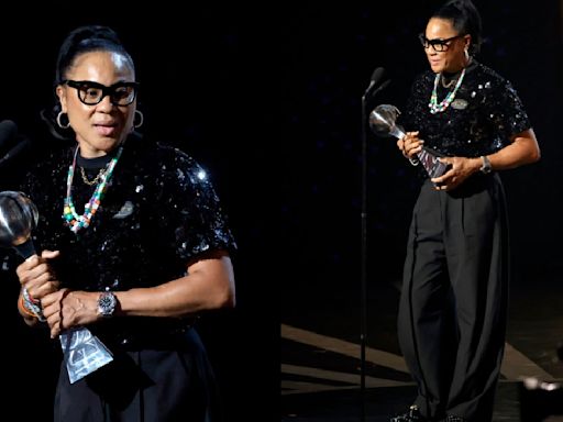 Dawn Staley Honors Young Cancer Patient With Meaningful Necklace at ESPY Awards 2024