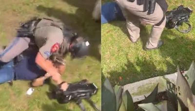 Golpeó y arrestó policía de Texas a camarógrafo durante protestas