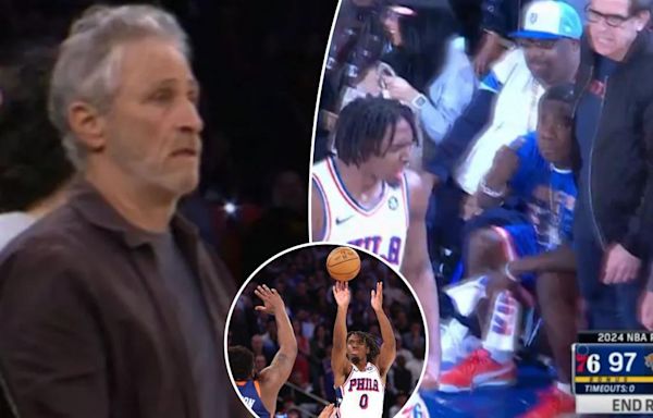 Tyrese Maxey wrecked Knicks’ celebrity row: Tracy Morgan middle finger, ‘seething’ Ben Stiller and a Jon Stewart meme