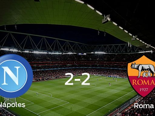 Nápoles y AS Roma terminan su encuentro liguero con un empate 2-2