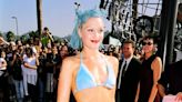 Gwen Stefani's new makeup includes eyeshadow inspired by her 1998 blue hair