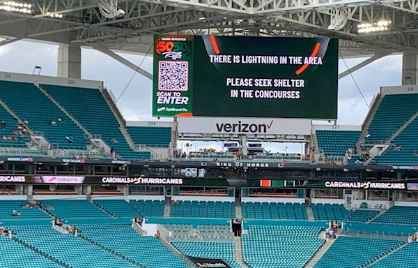 Miami Hurricanes home game vs. Ball State delayed due to lightning. Here’s the latest