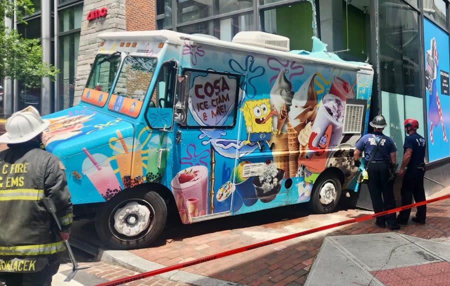 Ice cream truck drives into AMC Georgetown movie theater