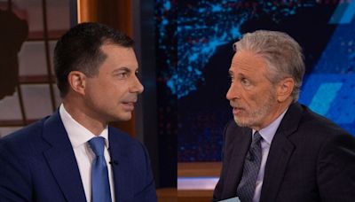 Pete Buttigieg, on Jon Stewart, is being really coy about the VP vetting process