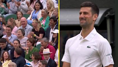 Djokovic can't help but smile as Wimbledon match is interrupted by England fans