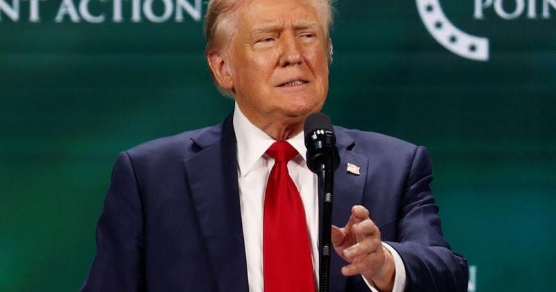 Republican presidential nominee and former U.S. President Donald Trump attends The Believers Summit 2024 in West Palm Beach