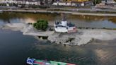 These photos show how a major river and key freight route is drying up, causing a headache for European shipping firms