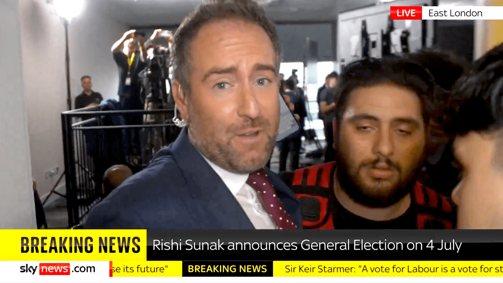 Sky News Reporter Live Broadcasts Being Forcibly Ejected From Conservative Election Campaign Event