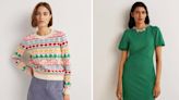 Christmas Day outfit options on sale at Boden, from festive jumpers to stylish black dresses