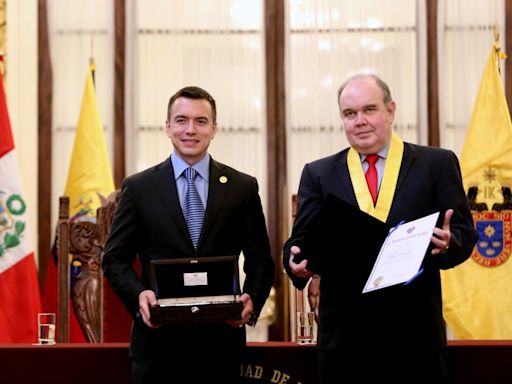 Daniel Noboa recibió las llaves de la ciudad de Lima y fue declarado huésped ilustre