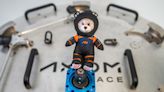 GiGi, Axiom's spacesuit-clad Build-A-Bear zero-g indicator, returning to orbit on Ax-3