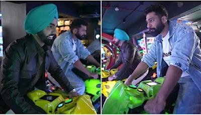 Bad Newz co-stars Vicky Kaushal and Ammy Virk indulge in ‘(un)healthy competition’ ahead of their film's release; WATCH