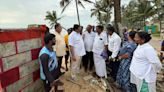 Udupi: Road collapse due to sea erosion cuts off Padubidri Blue Flag beach