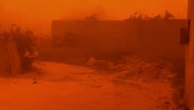 Coastal Libyan City Reddened by Dust Storm