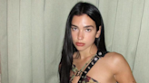 Dua Lipa Channels '90s Punk Style in a Sheer Bra and Acid Green Skirt