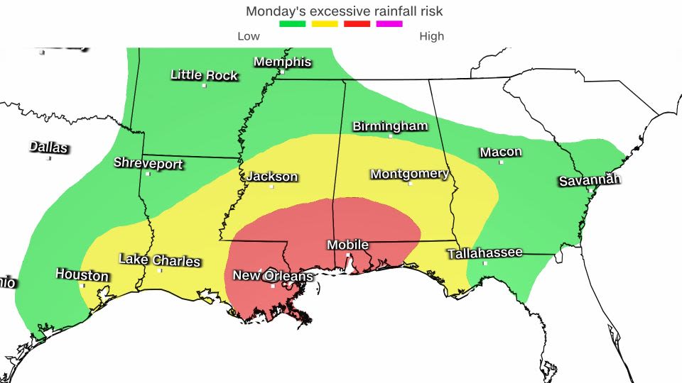 Flash floods threaten South as severe storms pummel already waterlogged region