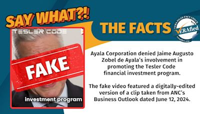 FACT CHECK: FAKE ad claims Ayala Corp. chairman promoted crypto